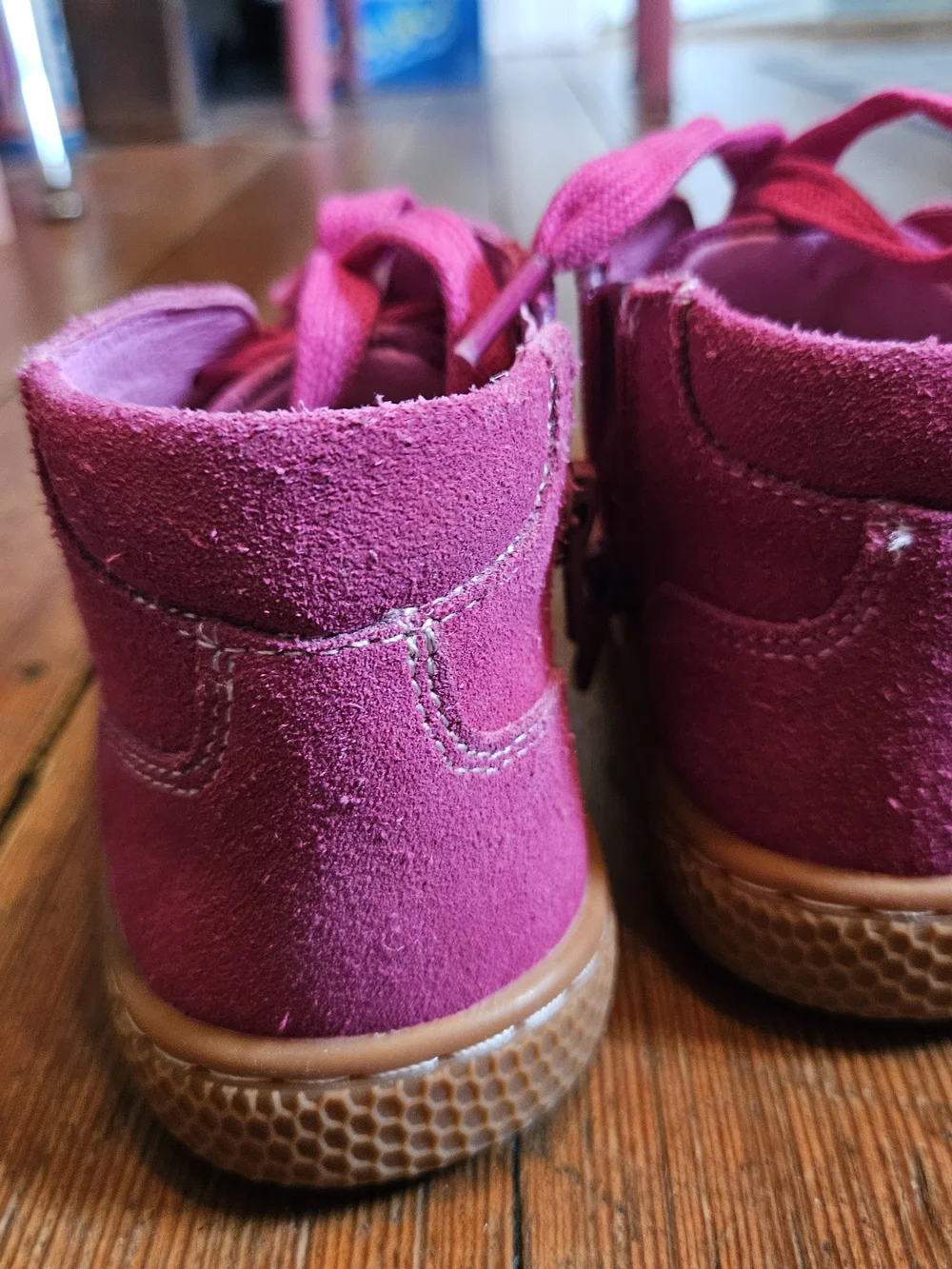 Livie & Luca Magenta Suede Lace-Up Kids Boots